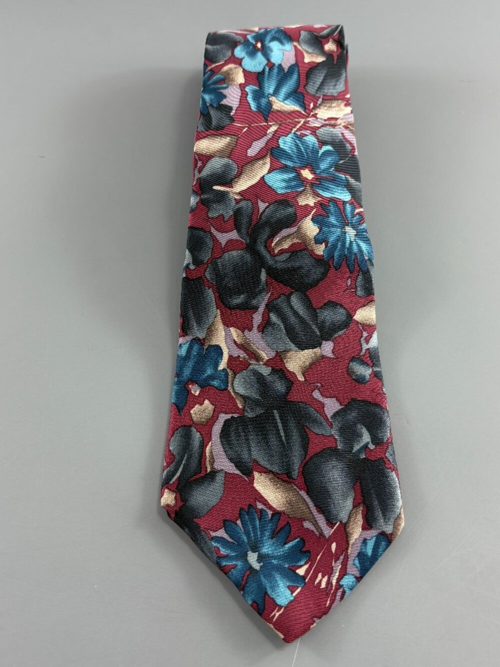 Enrico Coveri Maroon Floral Men's Tie 3 3/4" x 60" Vintage